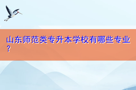 山東師范類專升本學(xué)校有哪些專業(yè)？