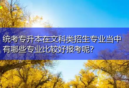 統(tǒng)考專升本在文科類招生專業(yè)當(dāng)中有哪些專業(yè)比較好報(bào)考呢？