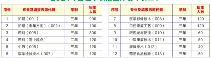 廣東省湛江衛(wèi)生學校專業(yè)