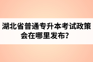 湖北省普通專升本考試政策會在哪里發(fā)布？以哪里的信息為準(zhǔn)？