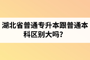 湖北省普通專升本跟普通本科區(qū)別大嗎？專升本專業(yè)課考什么內(nèi)容？