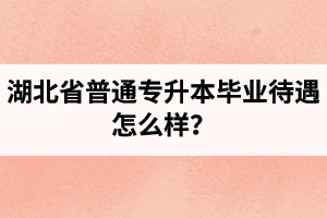 湖北省普通專升本畢業(yè)待遇怎么樣？