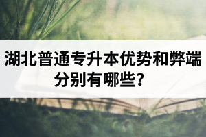 湖北普通專升本優(yōu)勢和弊端分別有哪些？