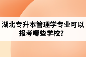 湖北專升本管理學(xué)專業(yè)可以報(bào)考哪些學(xué)校？屬于管理學(xué)的專業(yè)有哪些？