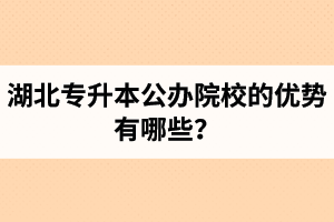 湖北專升本公辦院校的優(yōu)勢(shì)有哪些？為什么大家都想報(bào)公辦學(xué)校？