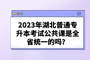 2023年湖北普通專升本考試公共課是全省統(tǒng)一的嗎？