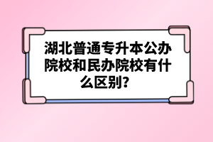 湖北普通專升本公辦院校和民辦院校有什么區(qū)別？