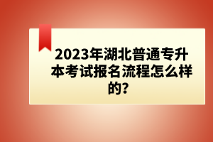 2023年湖北普通專升本考試報名流程怎么樣的？