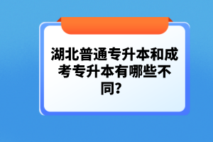 湖北普通專升本和成考專升本有哪些不同？