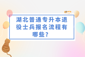 湖北普通專升本退役士兵報名流程有哪些？