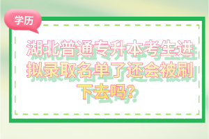 湖北普通專升本考生進(jìn)擬錄取名單了還會(huì)被刷下去嗎？