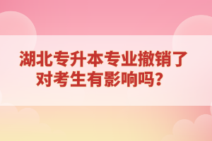 湖北專升本專業(yè)撤銷了對考生有影響嗎？