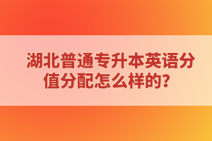 湖北普通專(zhuān)升本英語(yǔ)分值分配怎么樣的？