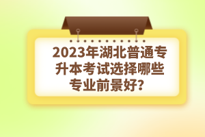 2023年湖北普通專升本考試選擇哪些專業(yè)前景好？