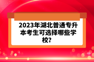 2023年湖北普通專升本考生可選擇哪些學(xué)校？