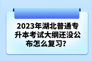 2023年湖北普通專升本考試大綱還沒(méi)公布怎么復(fù)習(xí)？