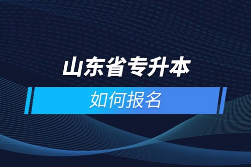 山東省專升本如何報(bào)名