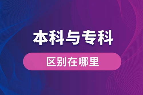 本科與專科的區(qū)別在哪里