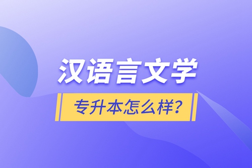 漢語(yǔ)言文學(xué)專升本怎么樣？