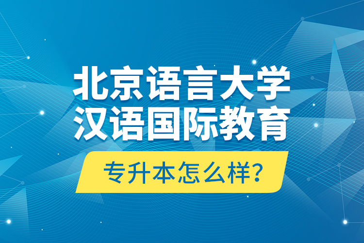 北京語言大學(xué)漢語國際教育專升本怎么樣？