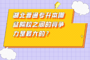 湖北普通專升本哪些院校之間的競(jìng)爭(zhēng)力是最大的？