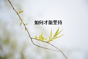 如何才能堅持