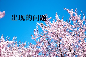 出現(xiàn)的問題